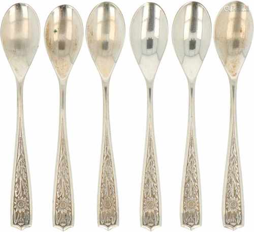 (6) Delig set theelepels zilver.