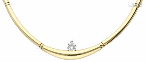 Geelgouden Quijo collier, met 1.01 ct. diamant - 18 kt.