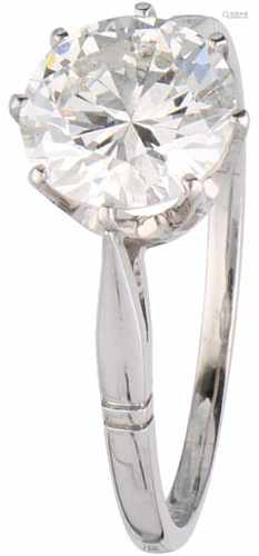 Witgouden solitair ring, met ca. 2.00 ct. diamant - 14 kt.