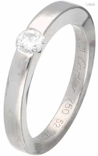 Witgouden Cartier Solitaire ring, met ca. 0.21 ct. diamant - 18 kt.