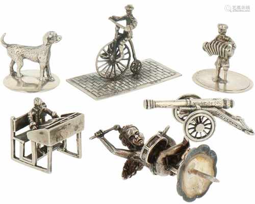 (6) Delig lot miniaturen zilver.