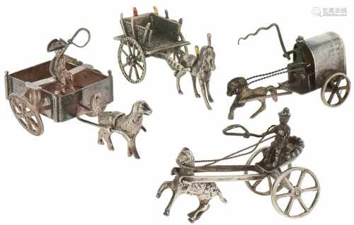 (4) Delig lot miniaturen zilver.