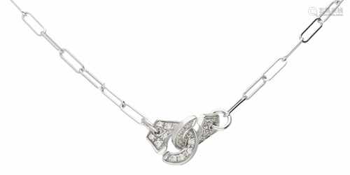 Menottes dinh van R10 witgouden collier, met ca. 0.12 ct. diamant - 18 kt.