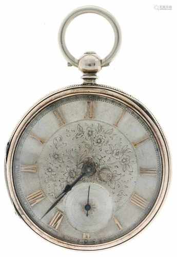 Zakhorloge, zilver, Engels snek ankergang - Herenzakhorloge - Handopwindbaar - Ca. 1880.