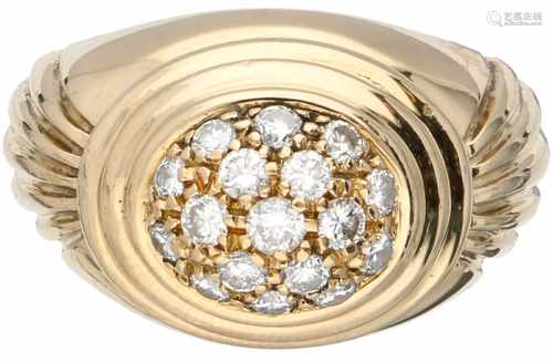 Geelgouden Boucheron cocktail ring, met ca. 0.36 ct. diamant - 18 kt.