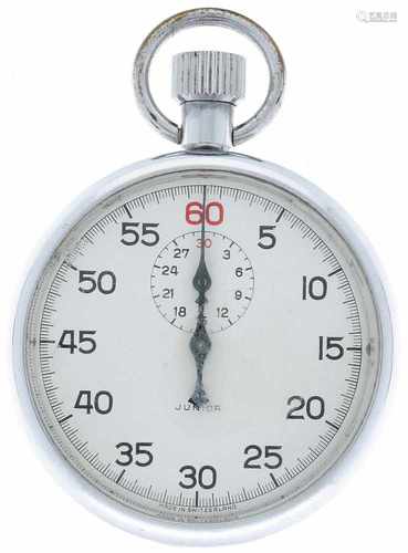 Stopwatch, staal, Junior - Herenstopwatch - Handopwindbaar - Ca. 1950-1980.