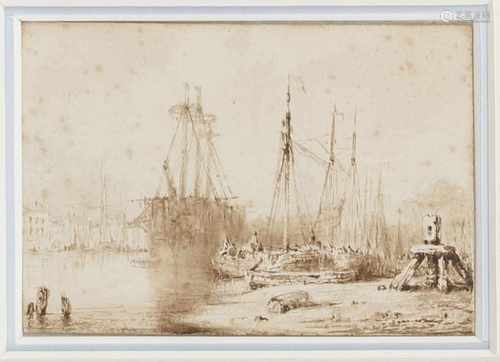 Petrus Paulus Schiedges (Den Haag 1813 - 1876), Een scheepswerf met Kaapstander.