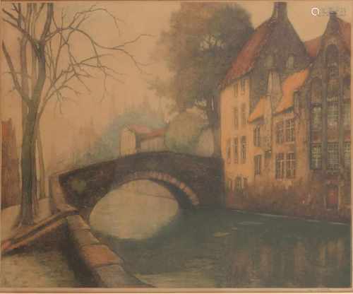 Alphons van Neste (Dottignies Hainaut, Be. 1900 - 1961), Gezicht in Brugge.