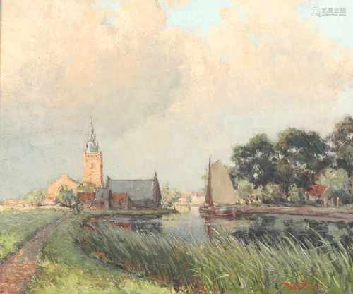 Willem Horselenberg (Rotterdam 1881 - 1961 Zeist), Gezicht op Overschie.