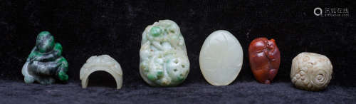 A set of jade carvings.