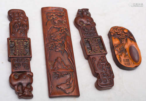 A set of huang yang wood carvings
