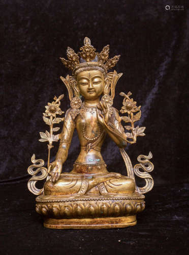 Qing Dynasty, Gilded bronze statue of Buddha