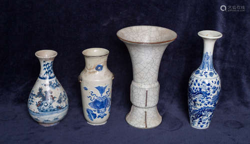 A set of Chinese antique porcelain vases