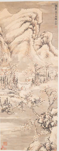 Chinese scroll painting of landscape