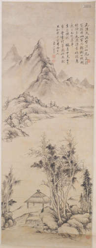 Chinese scroll painting of landscape