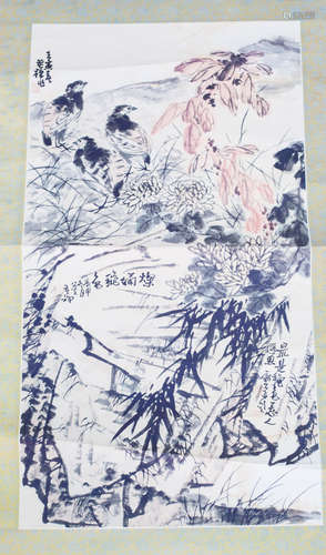 Chinese scroll painting of eagle, by Li Kuchan