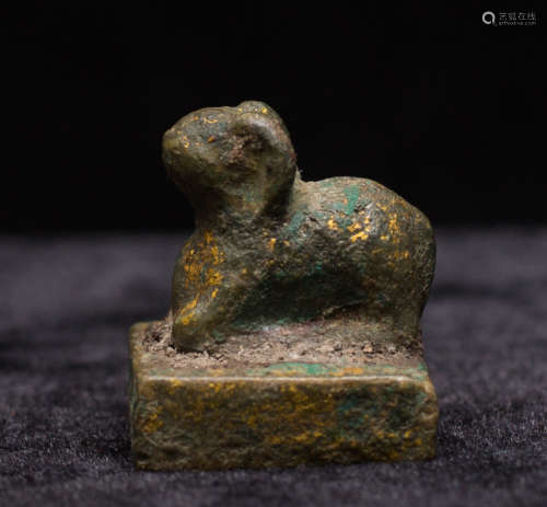 Bronze animal carving seal