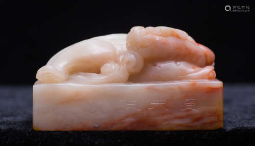 Shoushan stone dragon carving seal