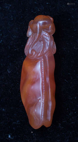 Qing Dynasty, Nan Hong agate carved pendant, san jia ji di