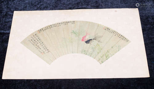 Qing Dynasty, Chinese antique fan painting