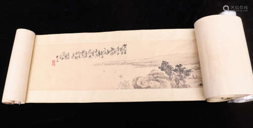 Qing Dynasty, QIAN LONG period, Chinese scroll painting, by Jie Wen.