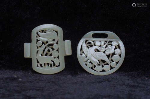 Two jade carving buckles