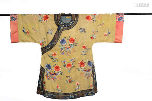 Qing Dynasty, Chinese ancient imperial silk embroidery dress robe