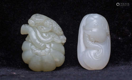 Two jade carving pendants