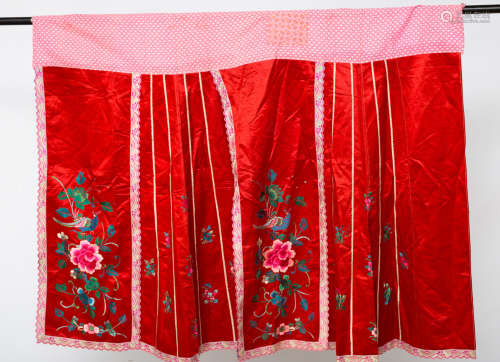 Qing Dynasty, Chinese ancient silk embroidery woman dress robe