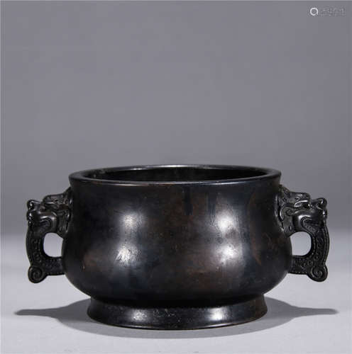 A Chinese Bronze Censer With 