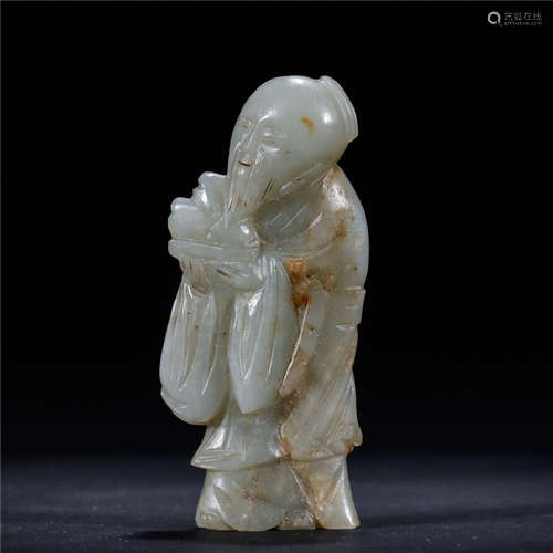 A Chinese Jade Ornament Of Figure Shaped