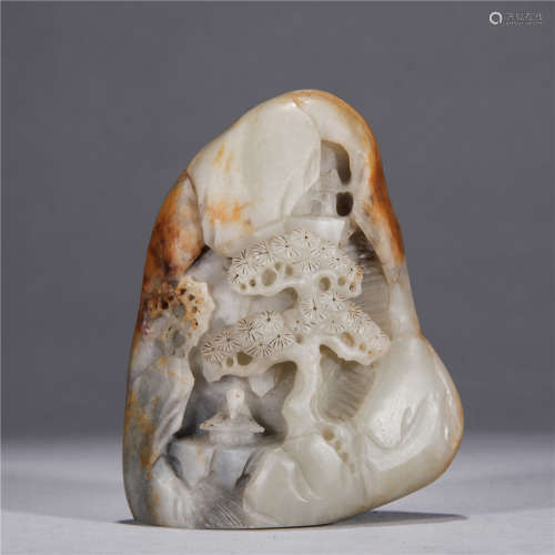 A Chinese Hetian Jade Ornament Of Story Carving