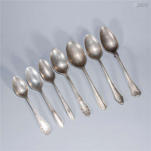 Set Of White Gilt Bronze Spoons