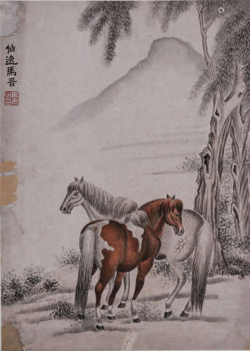 A Chinese Painting Of Horses, Ma Jin Mark