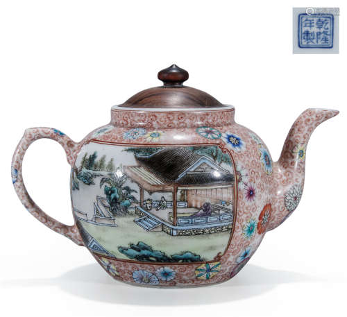 A Chinese Porcelain Famille Rose Pot Of Story Pattern