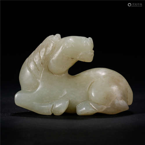 A Chinese Jade Ornament Of Horse Shaped