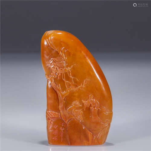 A Chinese Tianhuang Stone Seal Of Story Carving