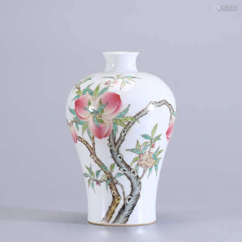 Famille Rose Peach Shape Vase