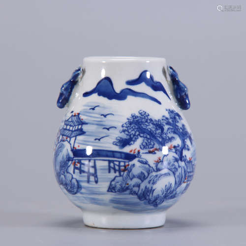 Blue And White Jar