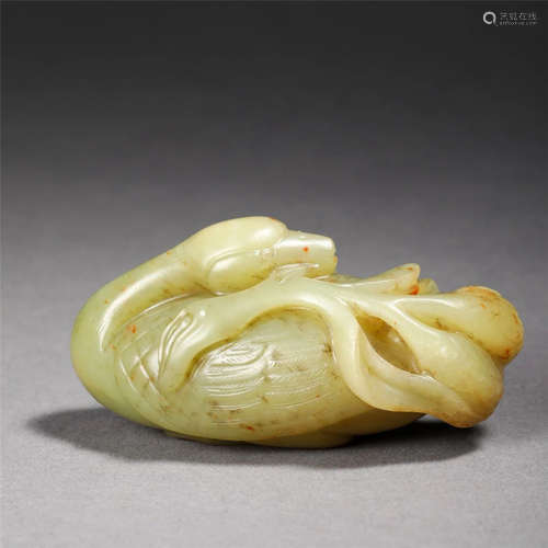 Qing Dynasty Yellow Jade Duck