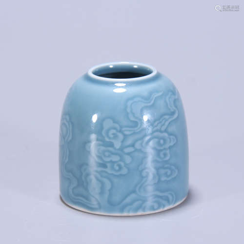 Green Glaze Moire Pattern Small Jar