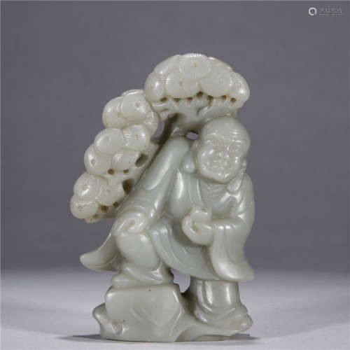 A Chinese Jade Of Figure Shaped