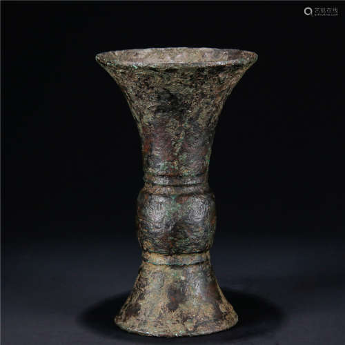 A Chinese Bronze Vase Of Beast Pattern