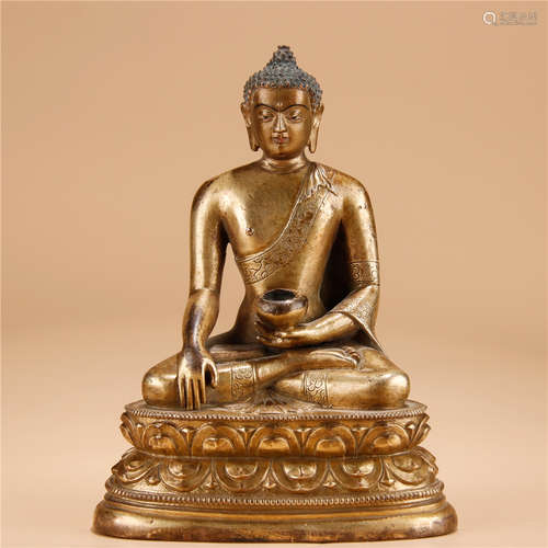 A Chinese Gilt Bronze Gautama Buddha