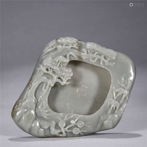 Blue jade carving brush washer