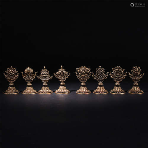 A set of 8 pieces Buddhism carving collections