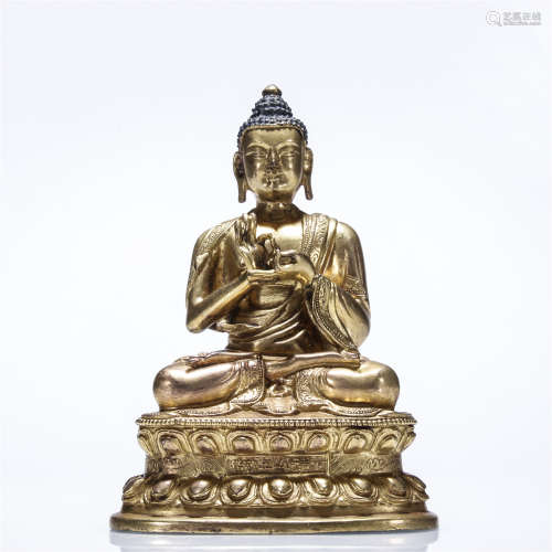 Bronze gilt seated buddha statue