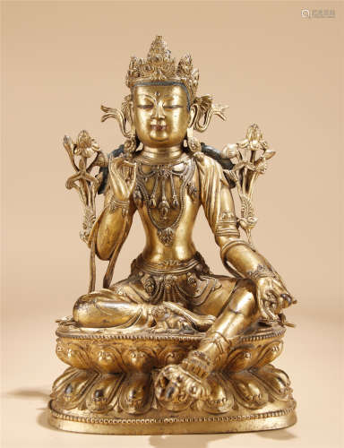 Bronze gilt statue of GUAN YIN buddha