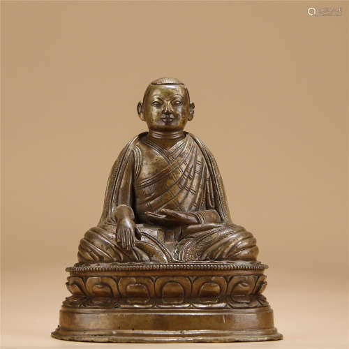Ming Dynasty, Alloied copper statue of Tsongkhapa