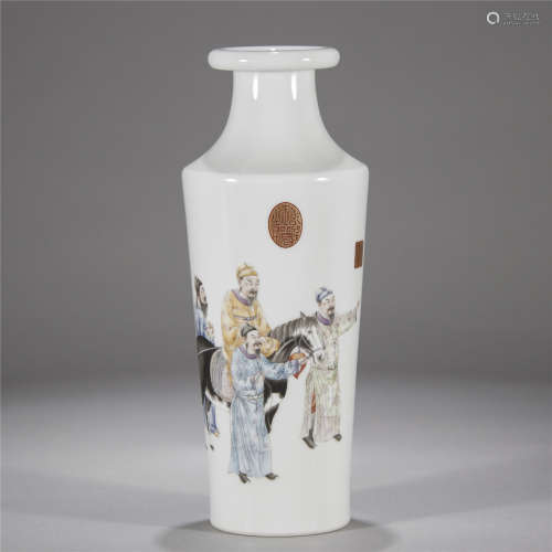 Min Guo, Enamel porcelain vase with characters, stories and poems